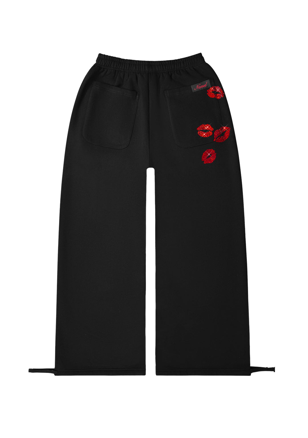 TEASE RHINESTONE KISS OVERSIZE-JOGGINGHOSE SCHWARZ