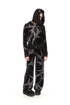 THORN RHINESTONE VELOUR SWEATPANTS BLACK