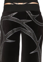 THORN RHINESTONE VELOUR SWEATPANTS BLACK