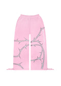 Pantalones de chándal extragrandes con pedrería THORN, rosa bebé