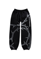 THORN RHINESTONE SWEATPANTS BLACK
