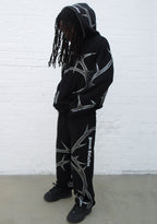 THORN RHINESTONE SWEATPANTS BLACK