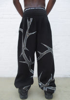 THORN RHINESTONE SWEATPANTS BLACK