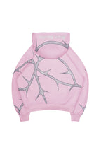 THORN RHINESTONE ZIP HOODIE BABY PINK