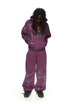 THORN STUDDED ZIP HOODIE DEEP PURPLE