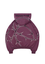THORN STUDDED ZIP HOODIE DEEP PURPLE
