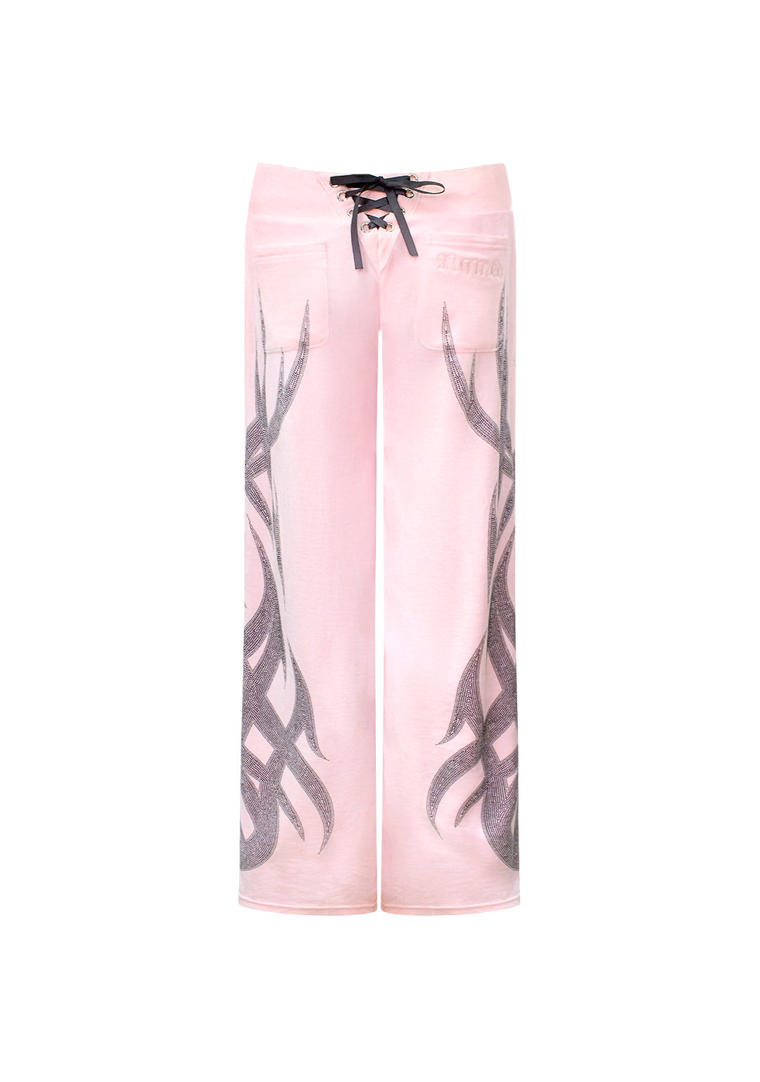 Pantaloni della tuta in velour con strass SIGNAL ROSA BABY
