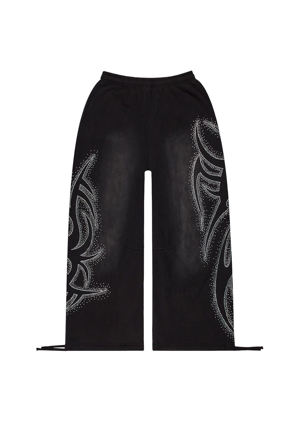 VISION RHINESTONE OVERSIZED SWEATPANTS WASHED BLACK