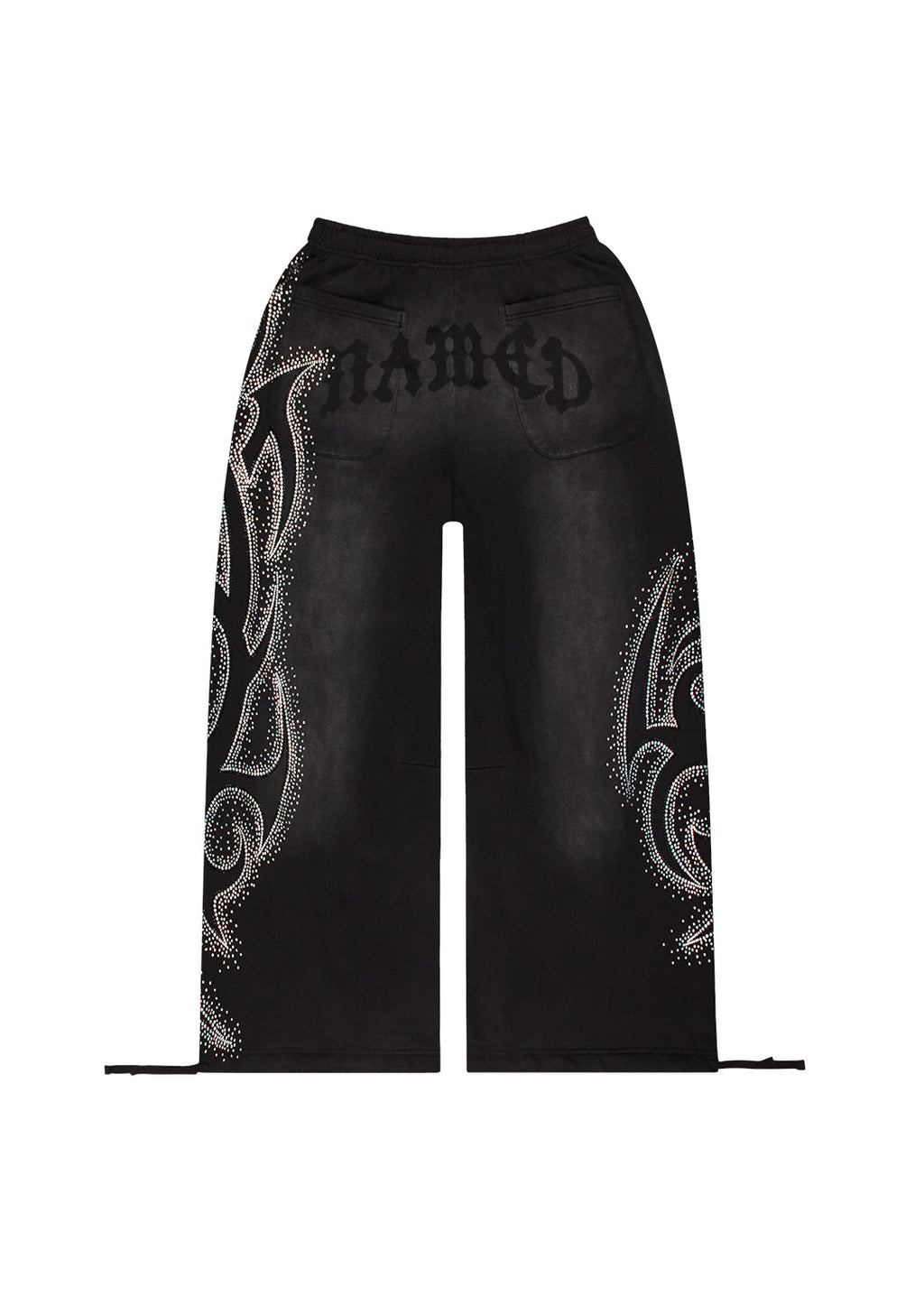 VISION RHINESTONE OVERSIZED SWEATPANTS WASHED BLACK