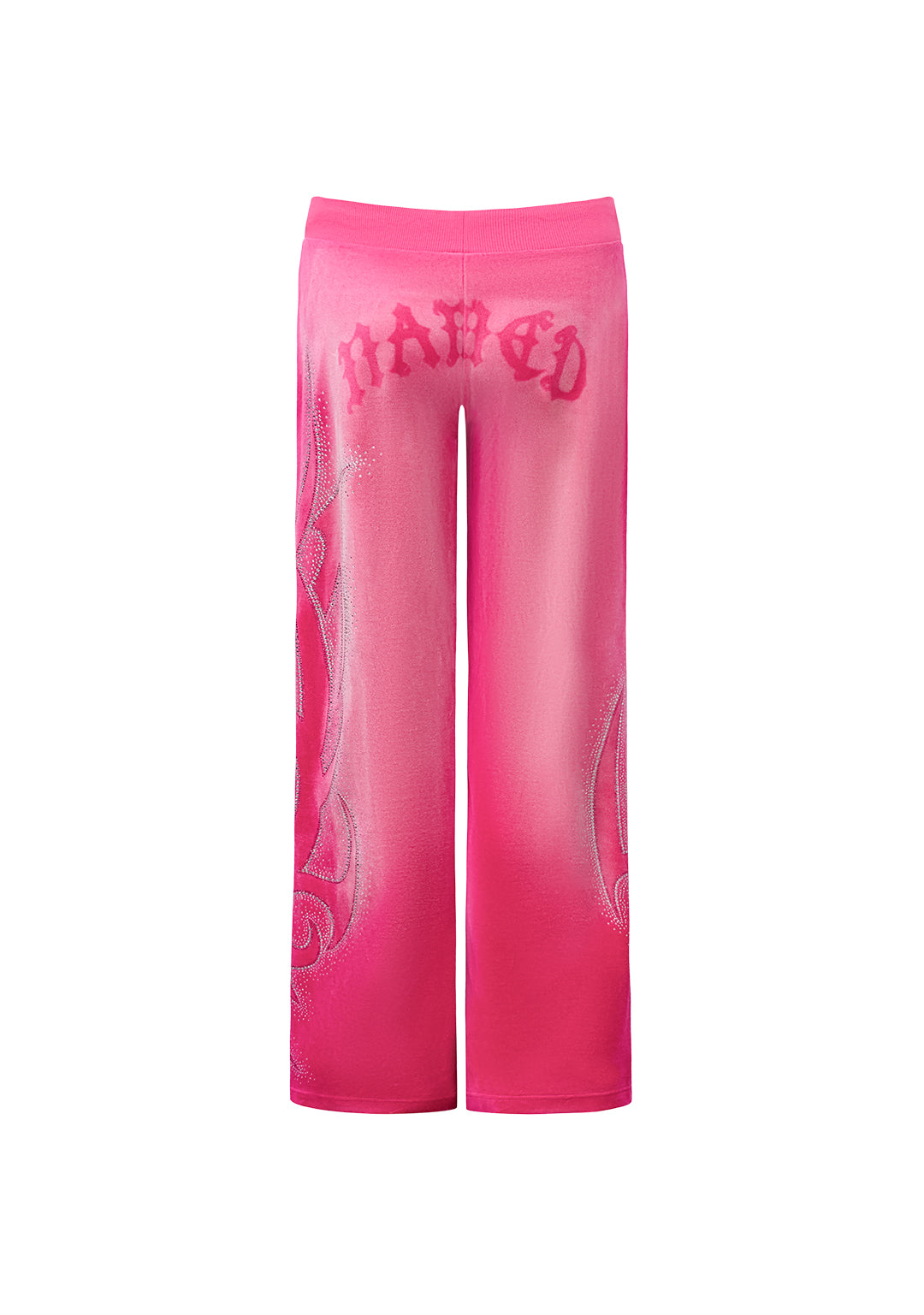 Pantaloni della tuta in velluto con strass VISION rosa acceso slavato