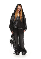 VISION RHINESTONE OVERSIZED SWEATPANTS WASHED BLACK