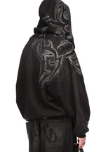 VISION RHINESTONE ZIP HOODIE WASHED BLACK