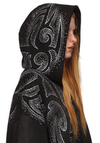 VISION RHINESTONE ZIP HOODIE WASHED BLACK