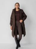 Giacca piumino lunga classica con cappuccio