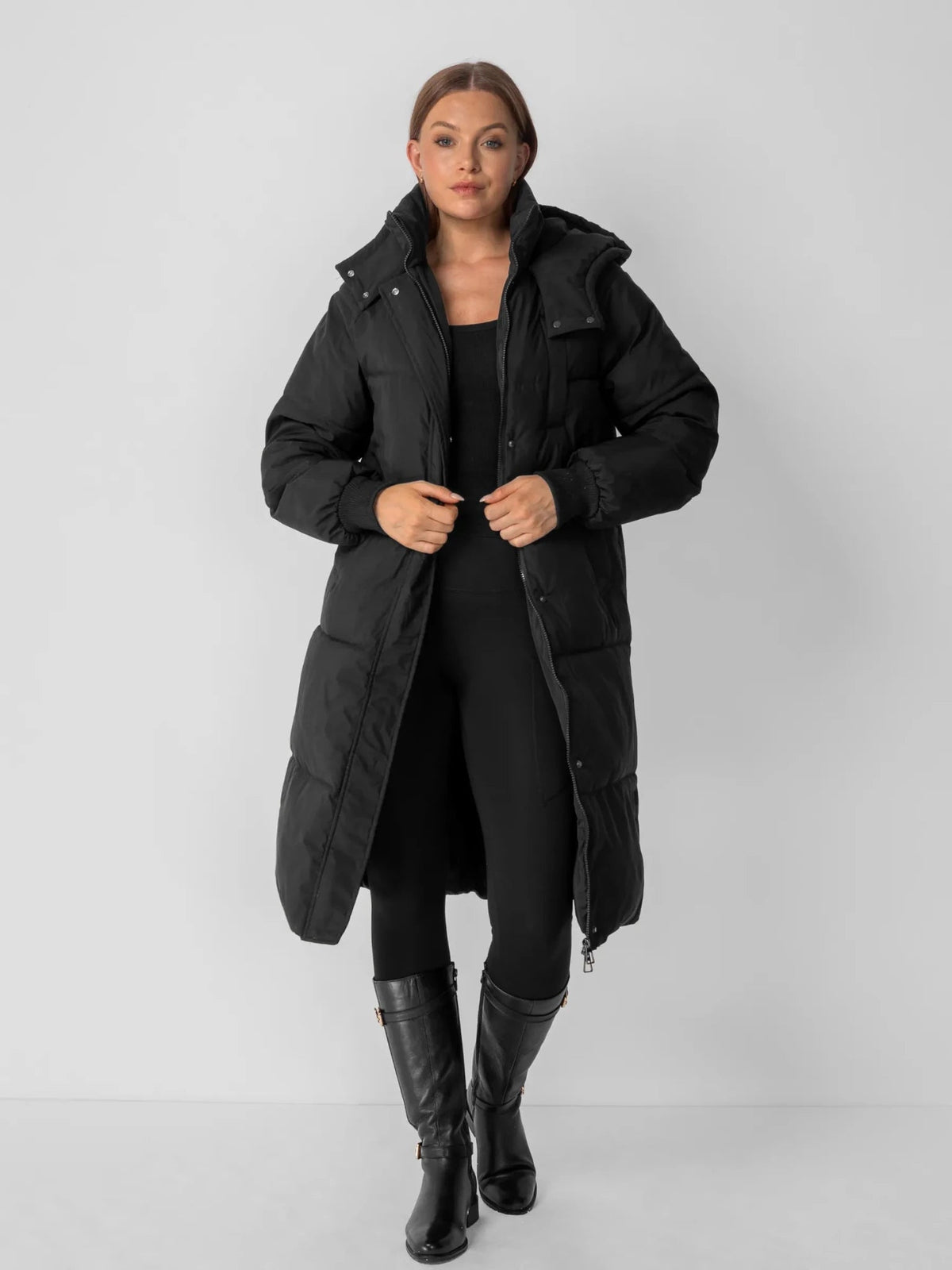 Classic Long Hooded Puffer Jacket