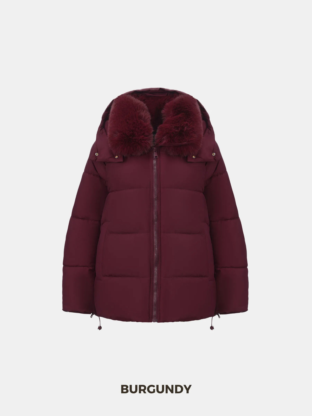 Detachable Faux Fur Collar Hooded Puffer