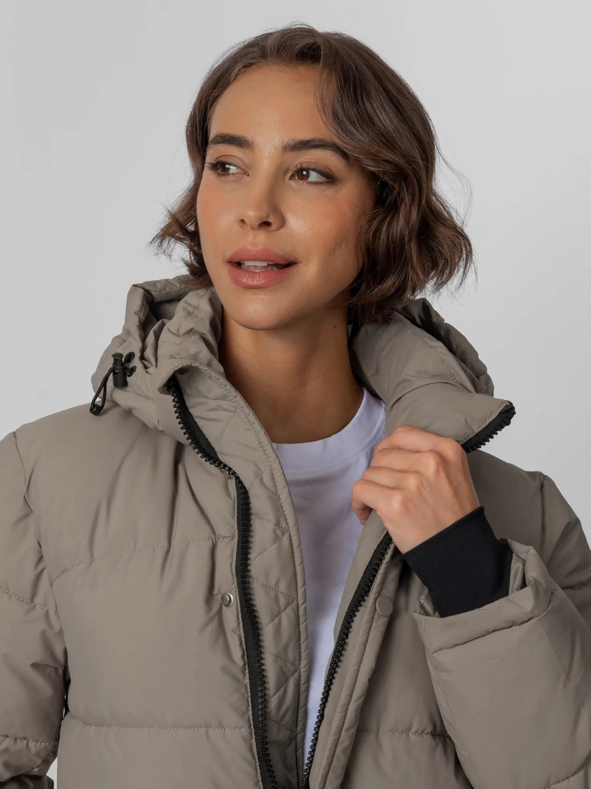 Detachable Hooded Regular Length Puffer Jacket