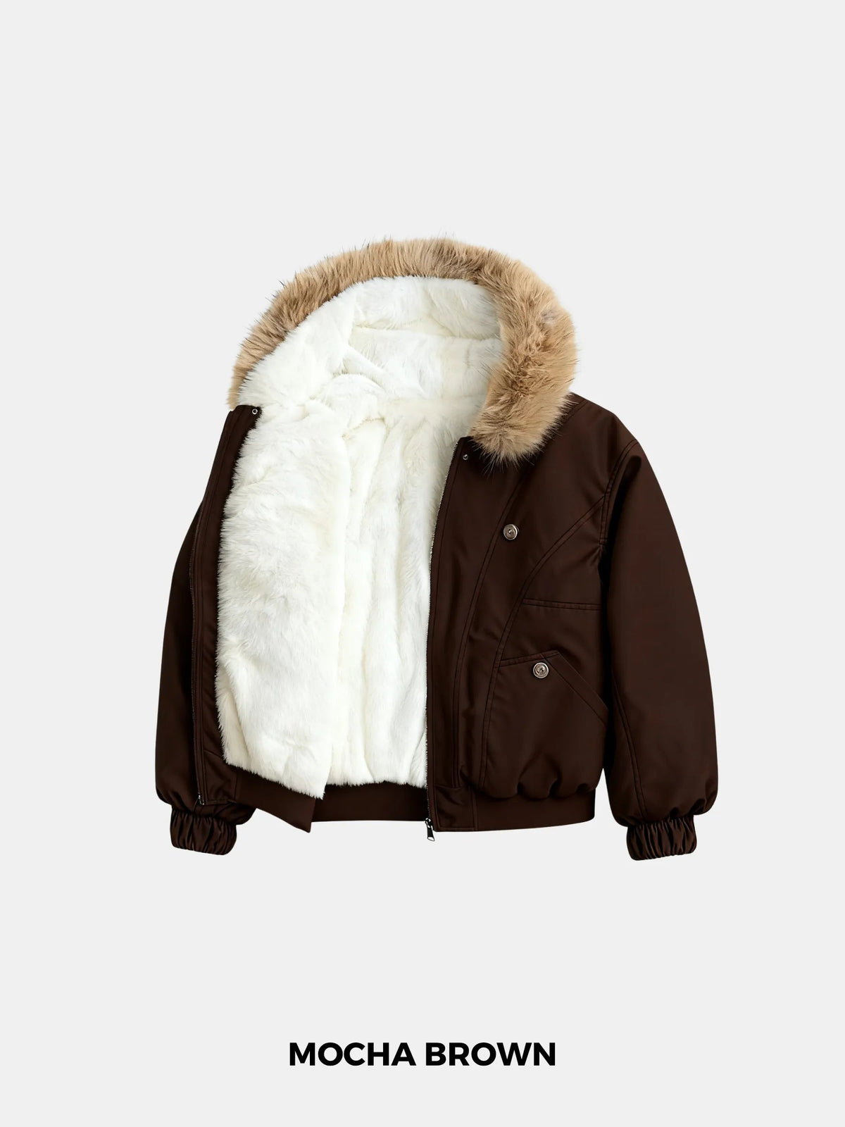 Faux Fur Lined And Trim Bomber Jacket