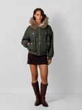 Faux Fur Lined And Trim Bomber Jacket