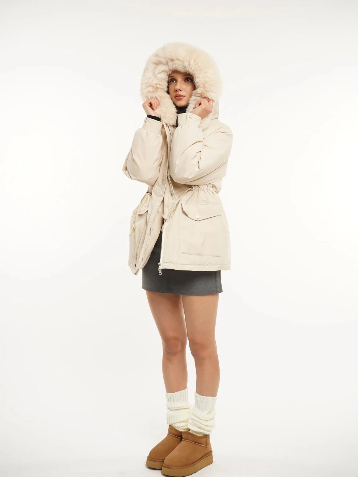 Faux Fur Lined And Trim Parka