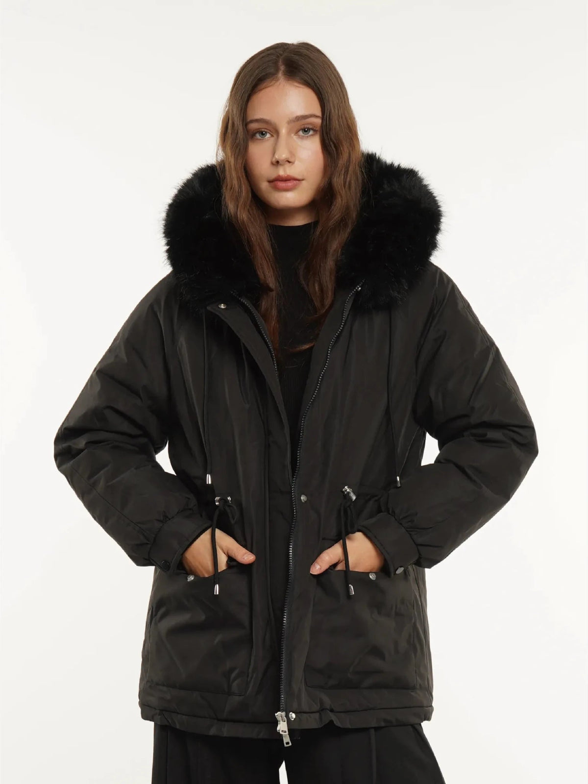 Faux Fur Lined And Trim Parka