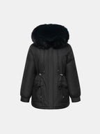 Parka z podszewką i obszyciem ze sztucznego futra