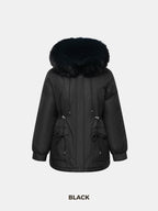 Parka z podszewką i obszyciem ze sztucznego futra
