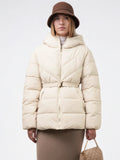 Gold-tone Belted Puffer Jacket