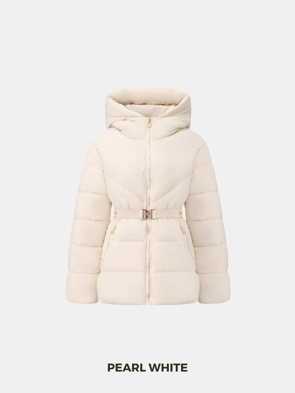 Gold-tone Belted Puffer Jacket