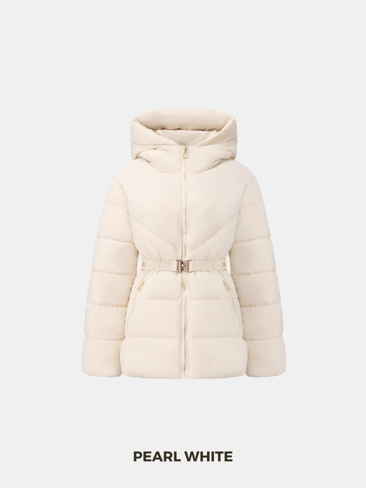 Gold-tone Belted Puffer Jacket