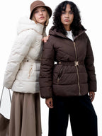 Gold-tone Belted Puffer Jacket