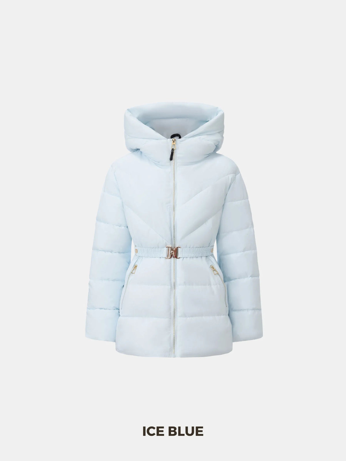 Gold-tone Belted Puffer Jacket