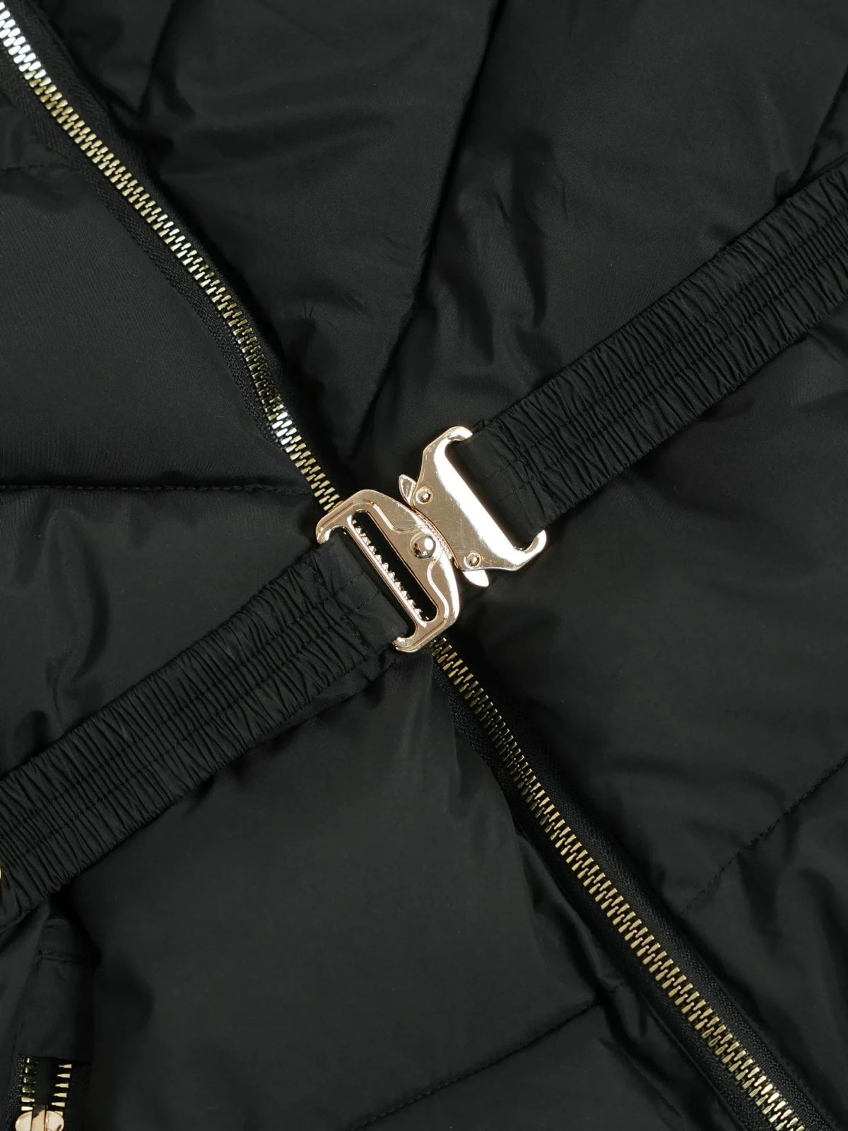 Gold-tone Belted Puffer Jacket