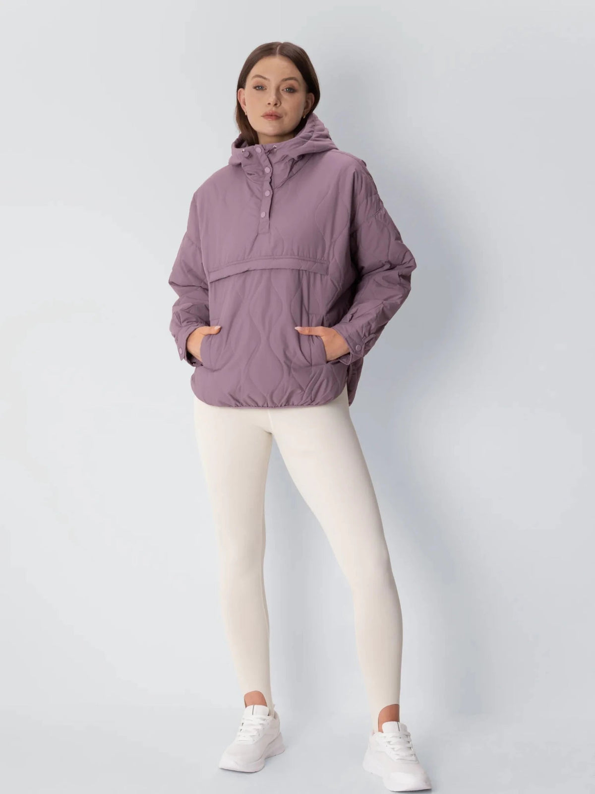 Kangaroo Pocket Packable Quilted Puffer Hoodie