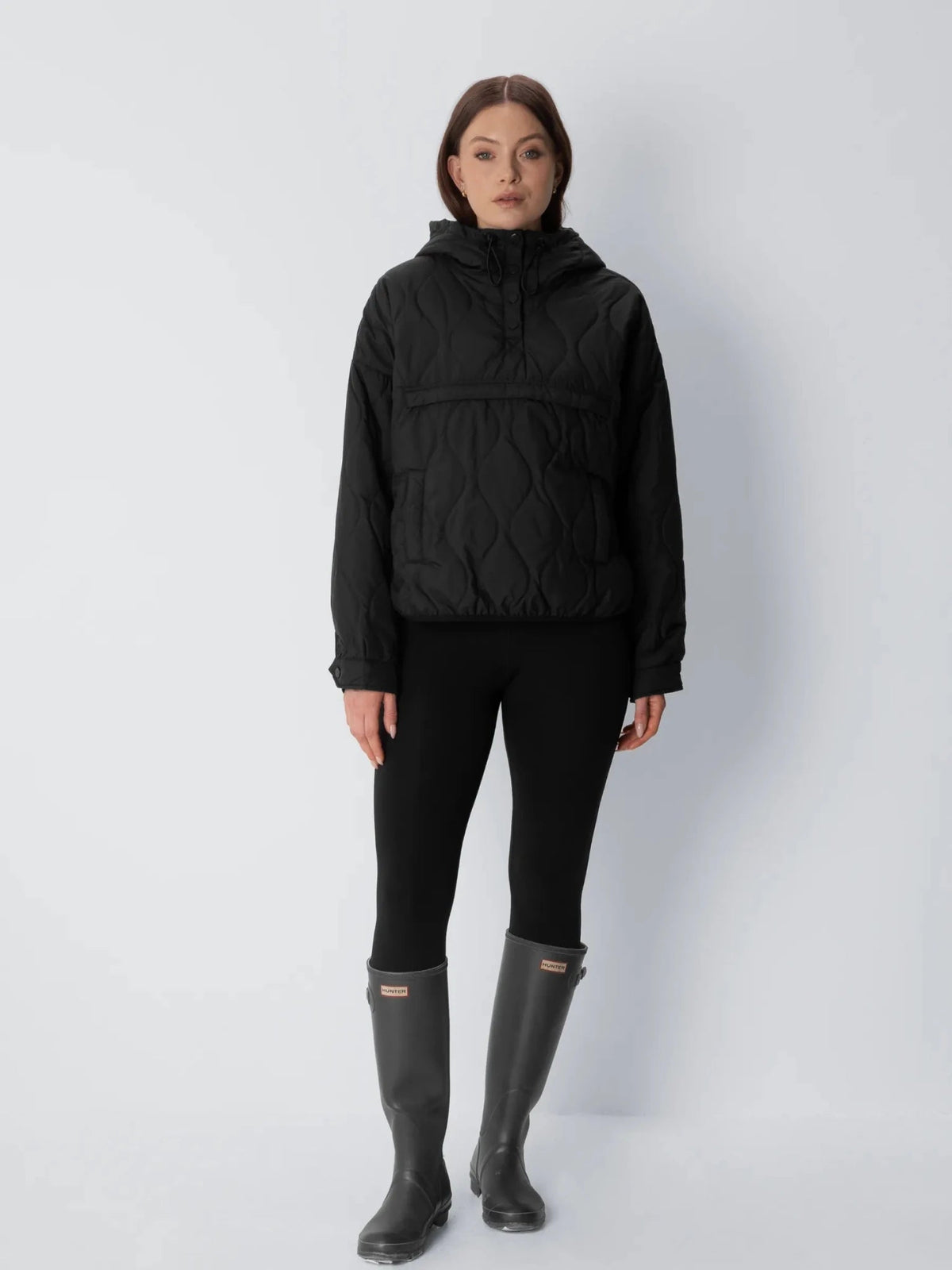 Kangaroo Pocket Packable Quilted Puffer Hoodie