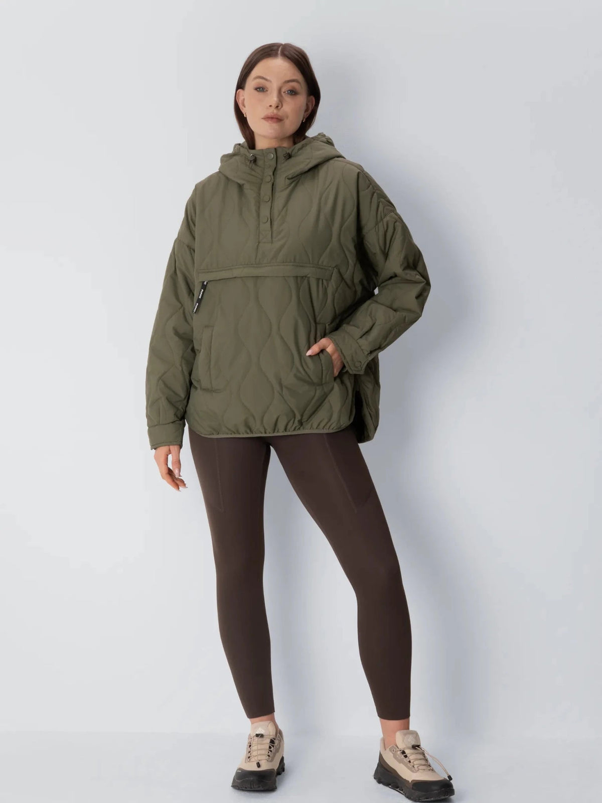 Kangaroo Pocket Packable Quilted Puffer Hoodie