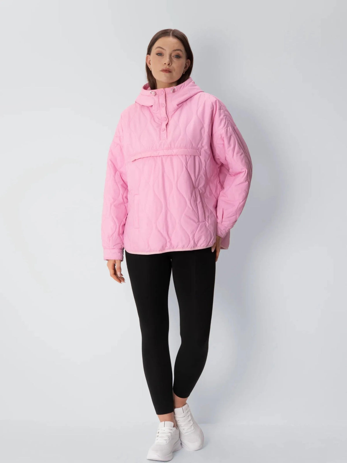 Kangaroo Pocket Packable Quilted Puffer Hoodie