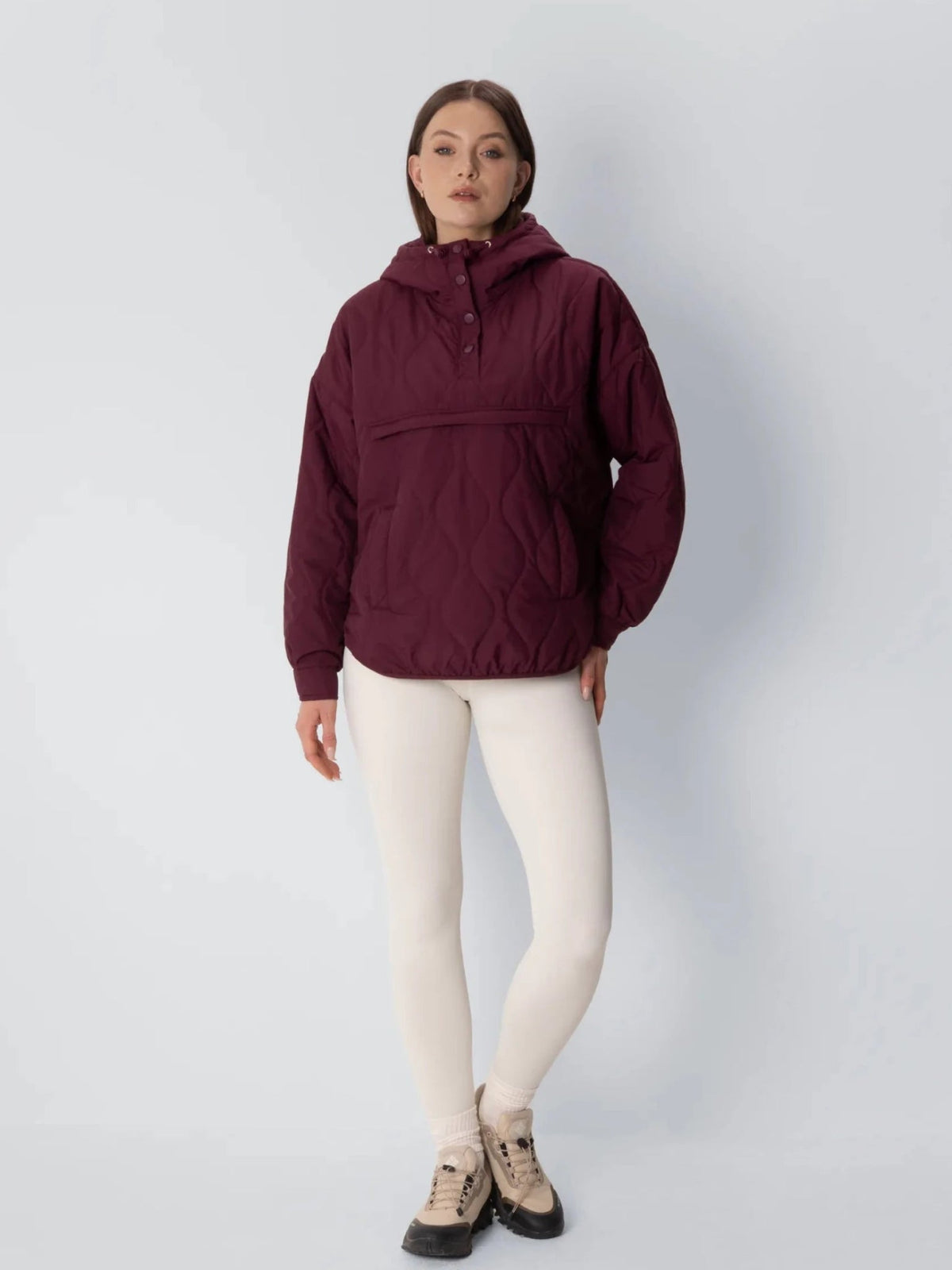 Kangaroo Pocket Packable Quilted Puffer Hoodie