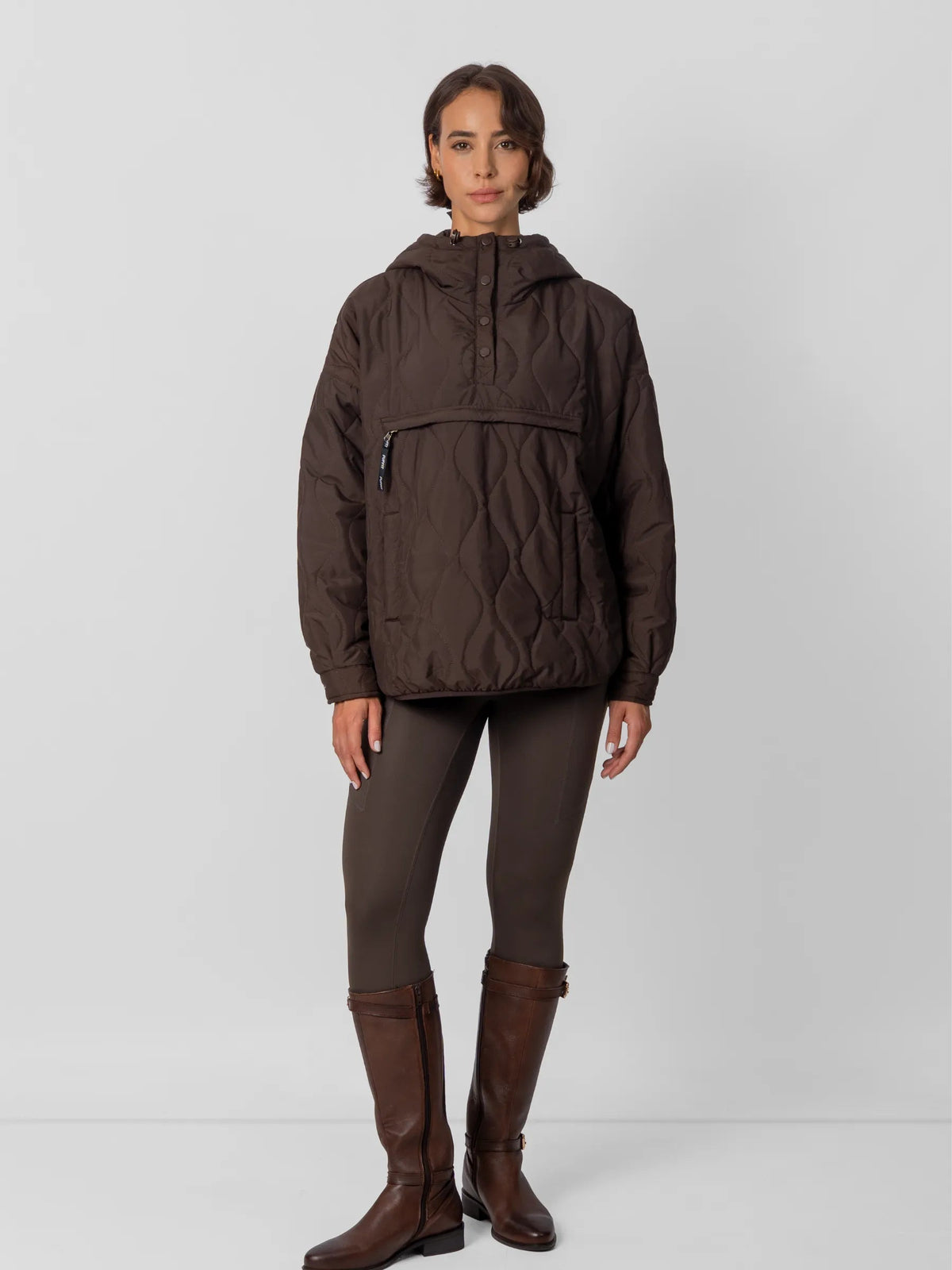 Kangaroo Pocket Packable Quilted Puffer Hoodie
