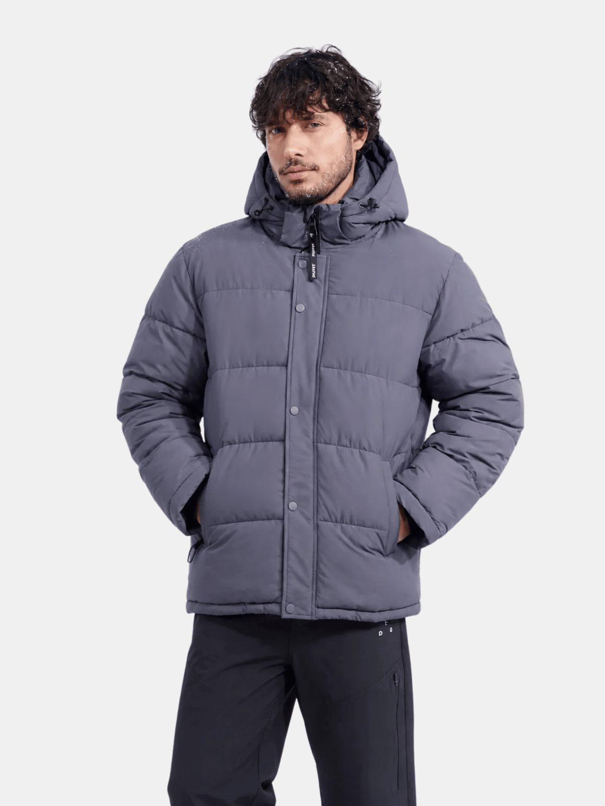 Men's Detachable-Hooded Puffer Jacket