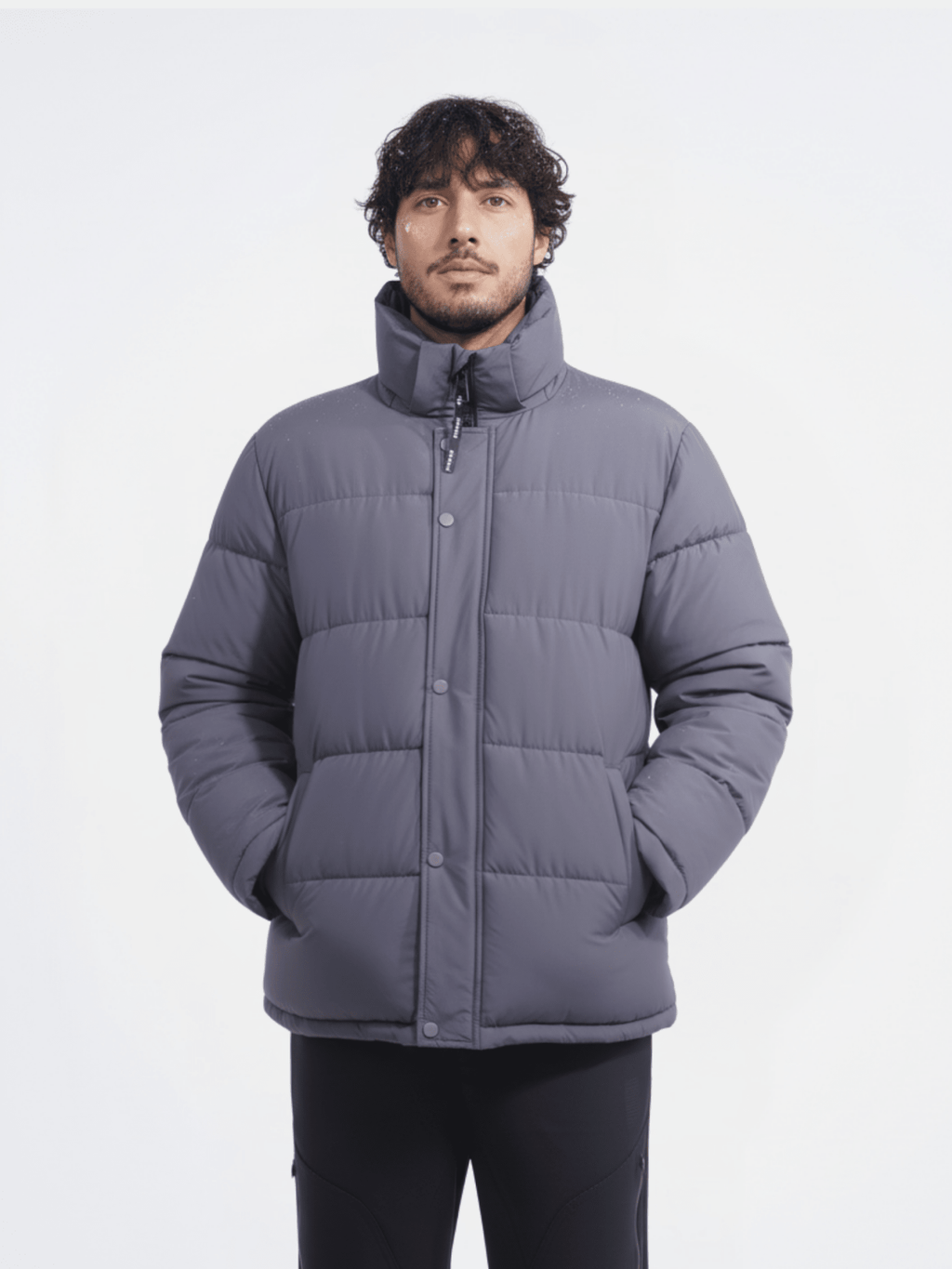 Men's Detachable-Hooded Puffer Jacket