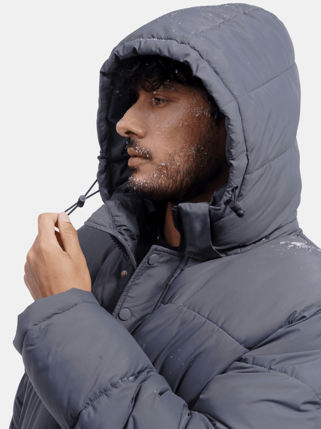 Men's Detachable-Hooded Puffer Jacket