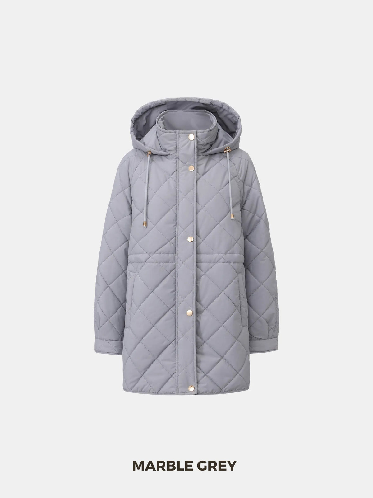 Mid Length Diamond Quilted Puffer