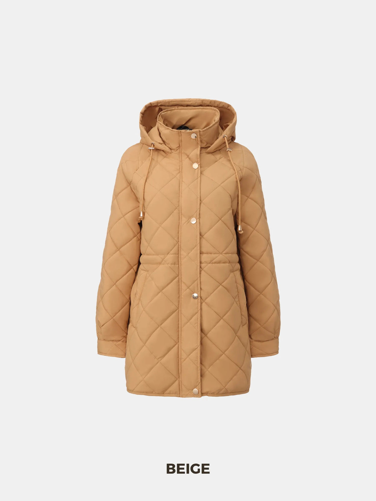 Mid Length Diamond Quilted Puffer
