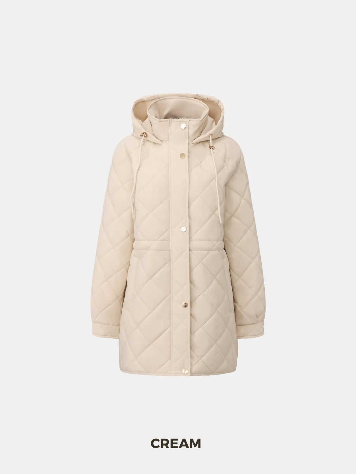 Mid Length Diamond Quilted Puffer