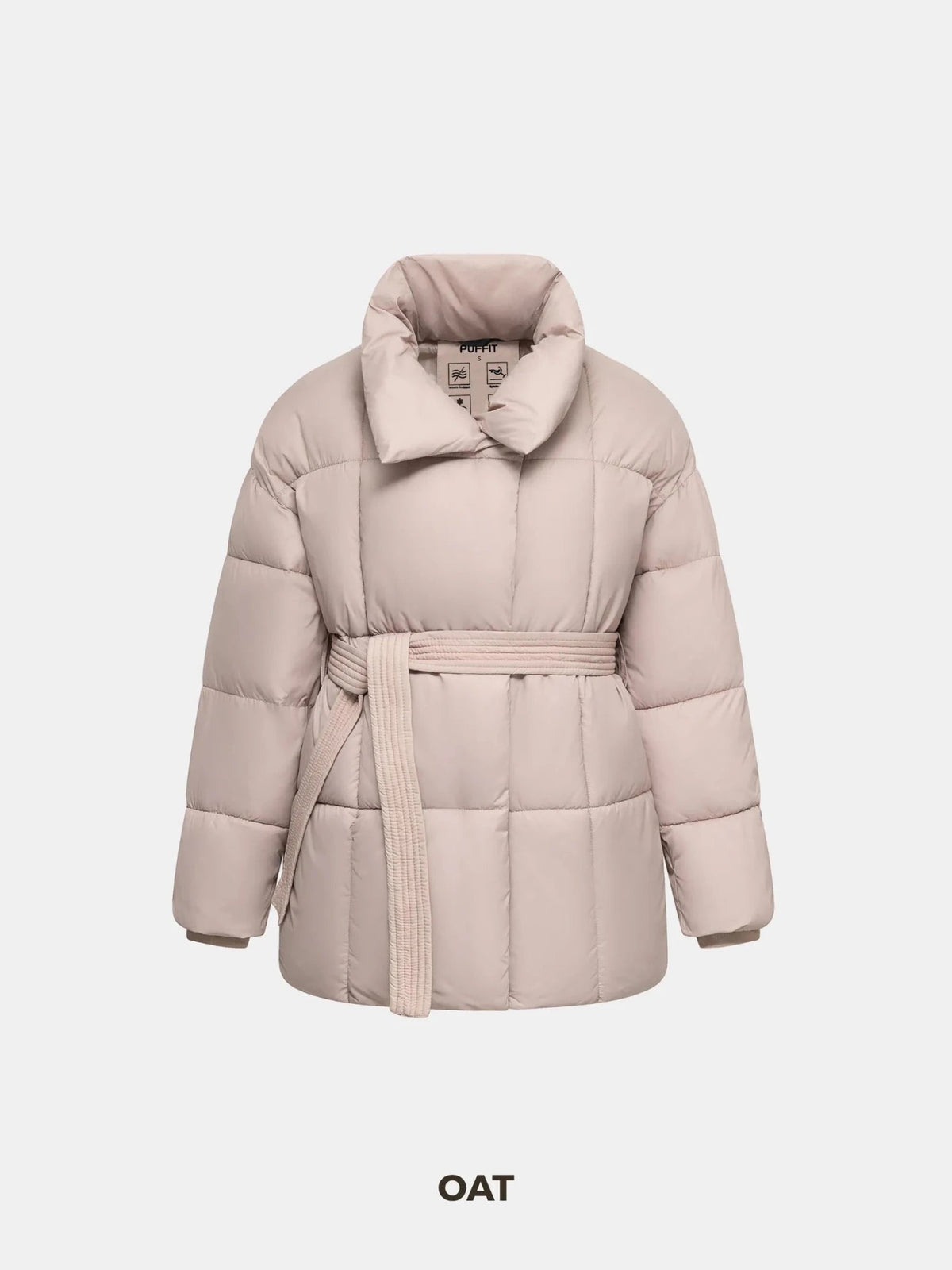 Premium Mid Length Belted Puffer Jacket Women Casual Coat
