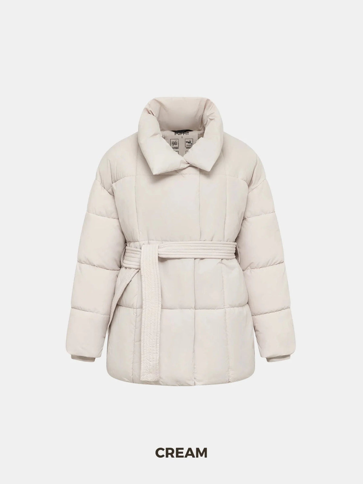 Premium Mid Length Belted Puffer Jacket Women Casual Coat