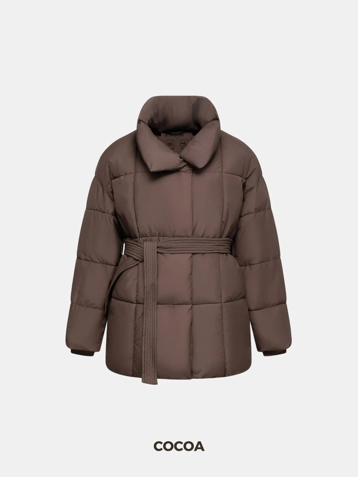 Premium Mid Length Belted Puffer Jacket Women Casual Coat