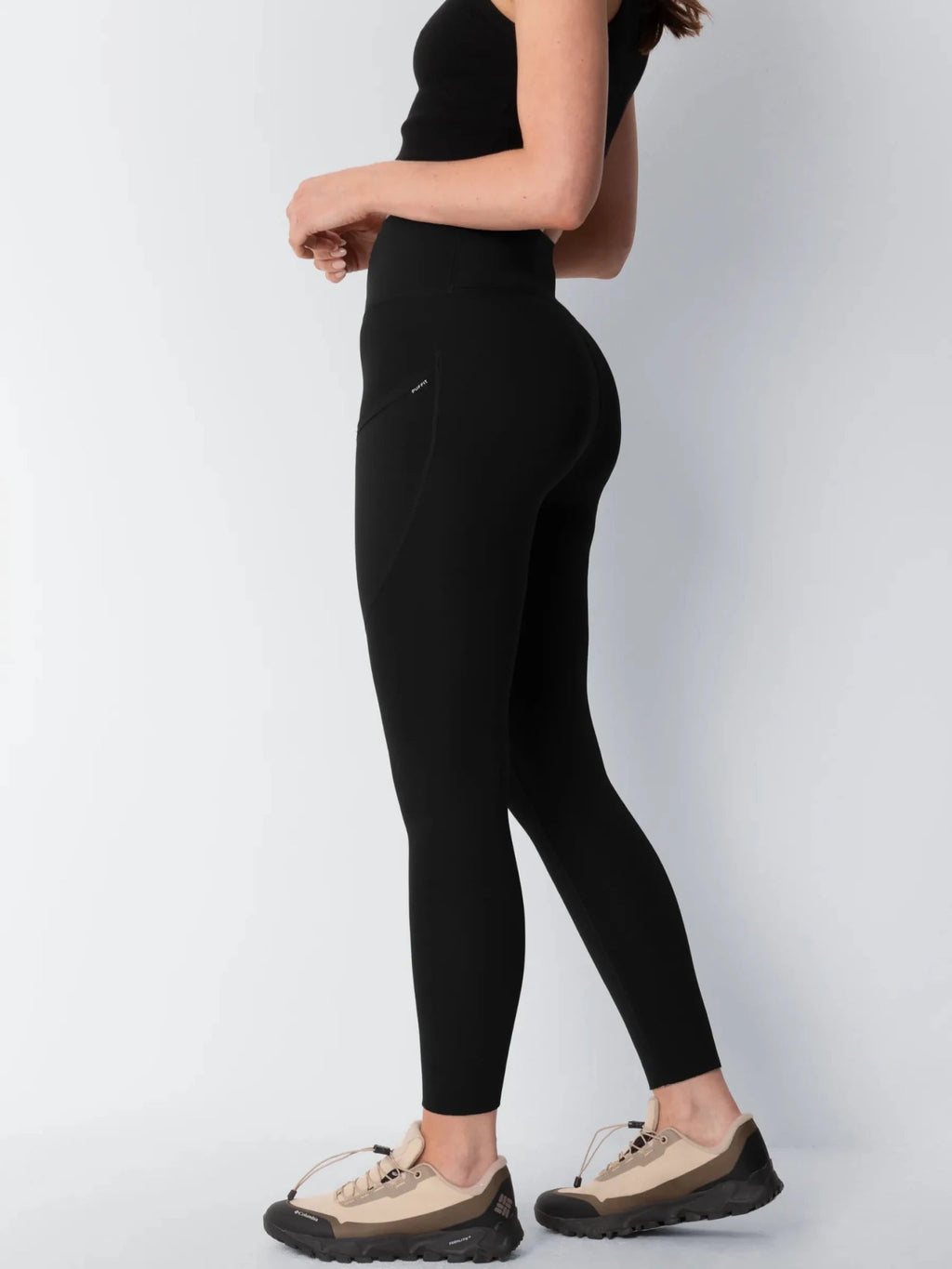 Termiczne legginsy modelujące z dzianiny polarowej w kropki, rozciągliwe