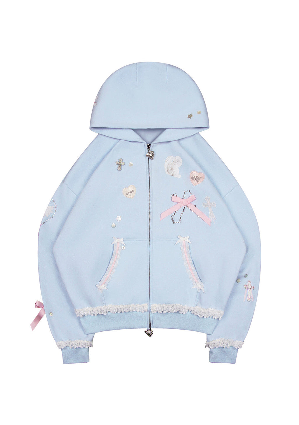 SWEAT À CAPUCHE ZIPPÉ WHISPER BLEU BÉBÉ